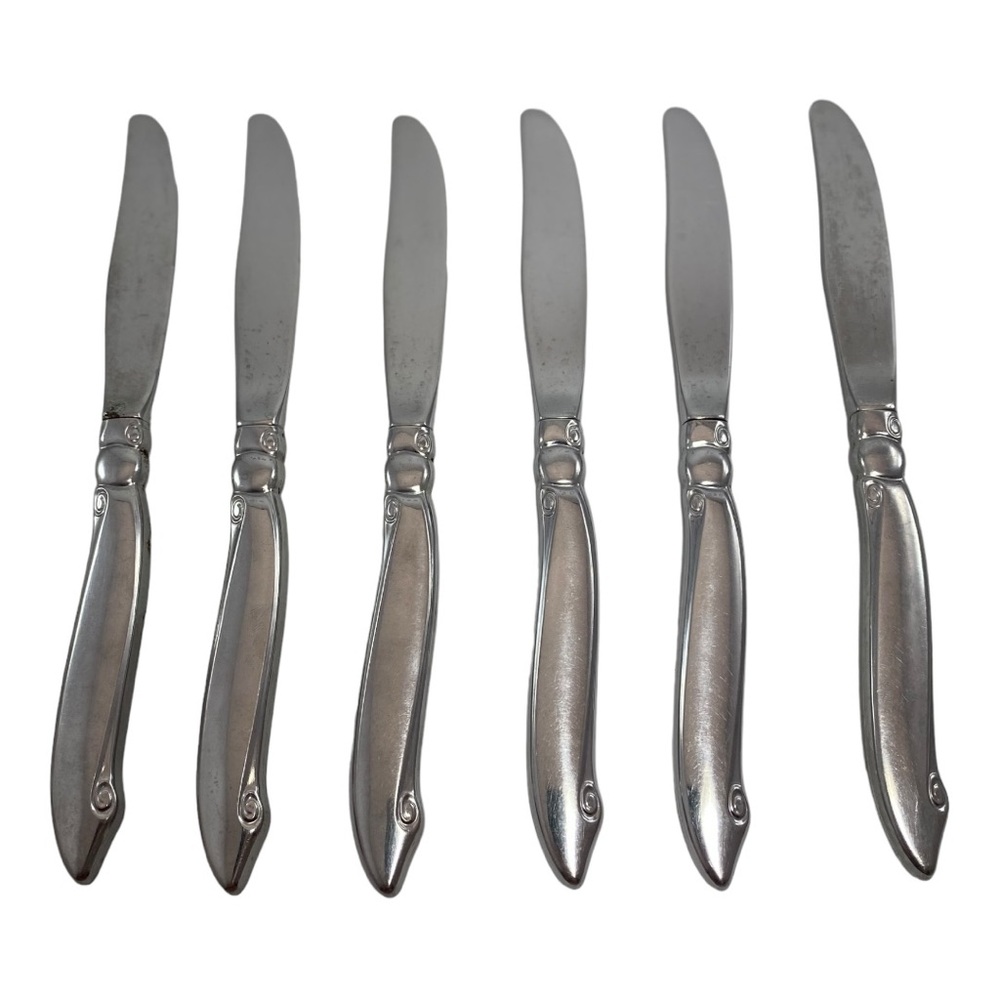 ONEIDA WM A ROGERS ONEIDACRAFT PREMIER SHORELINE STAINLESS FLATWARE 6 Knives